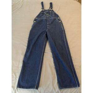 Vintage Key Imperial Overalls Mens 38x32 Blue Denim Bib Workwear USA 90s